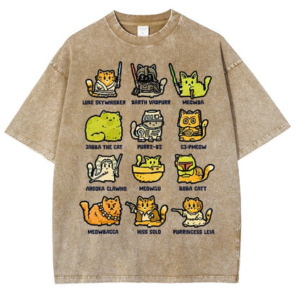 Cats of the Stars Vintage Distressed T-shirt