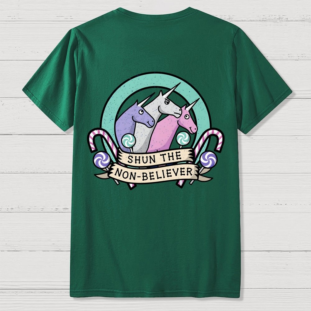 Shun the Non-Believer Back Printing Geek T-Shirt
