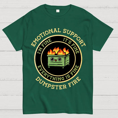 Emotional Support Dumpster Fire Unisex Geek T-Shirt