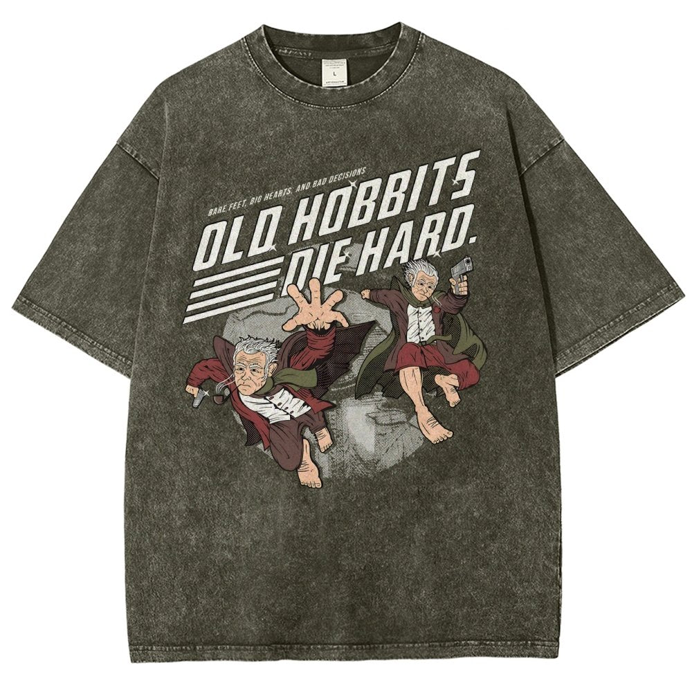 Old Adventurers Die Hard Vintage Distressed T-shirt