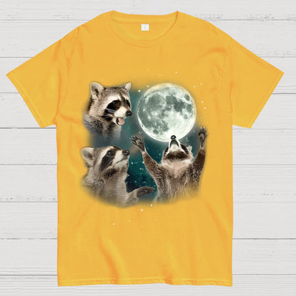 Three Raccoons Moon Geeky T-Shirt