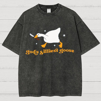 Goose Shirt God's Silliest Goose - Funny Vintage Distressed T-shirt