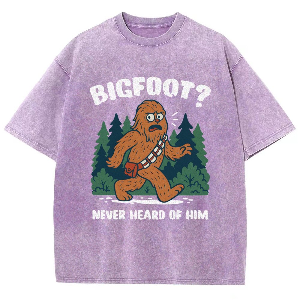 Bigfoot Never Heard Of Him Vintage Distressed T-shirt