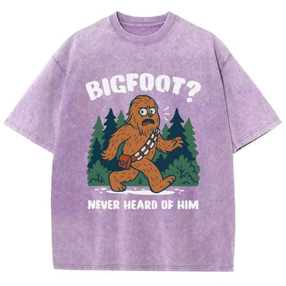 Bigfoot Never Heard Of Him Vintage Distressed T-shirt