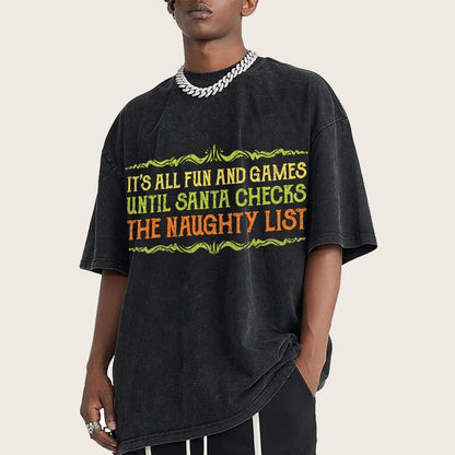 The Naughty List Vintage Distressed T-shirt