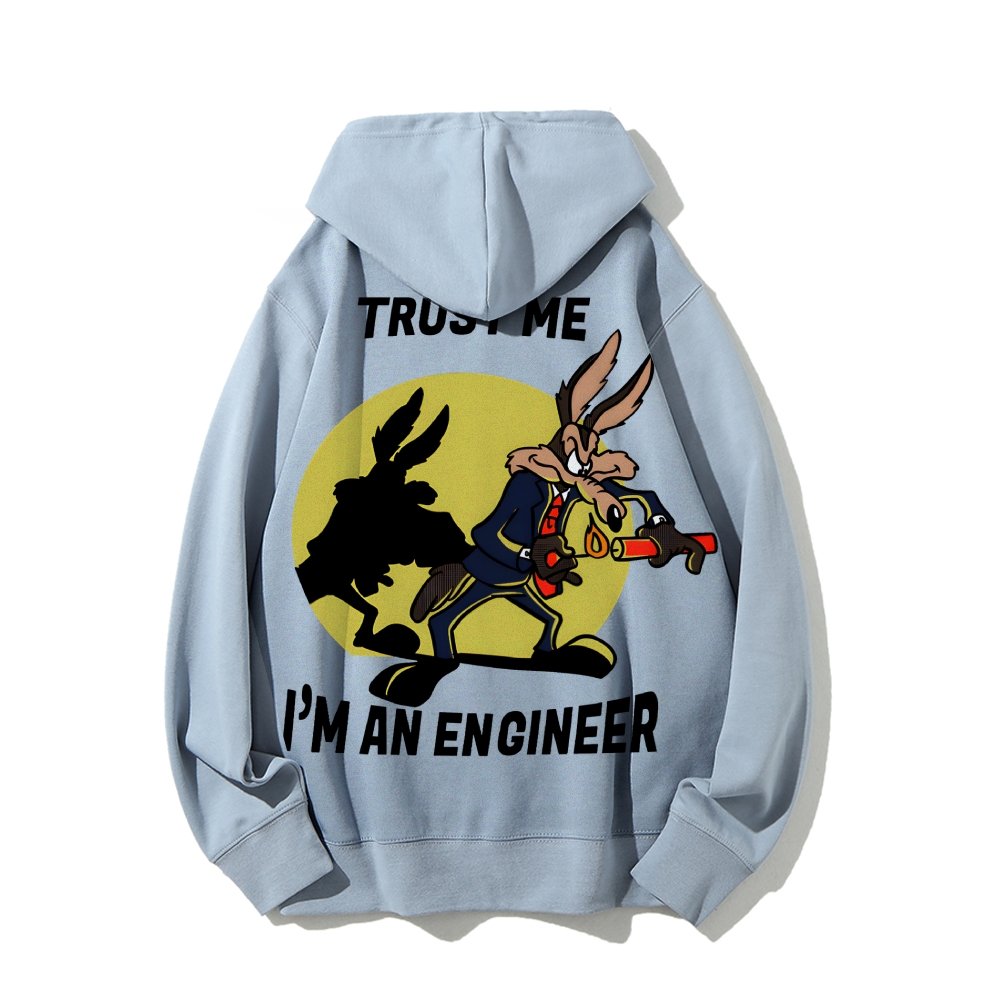 Trust Me I'm An Engineer Printed Back Cotton Hoodie