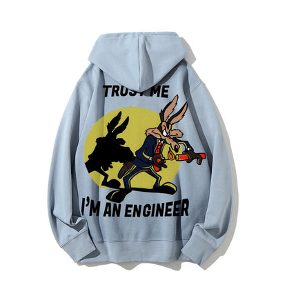 Trust Me I'm An Engineer Printed Back Cotton Hoodie