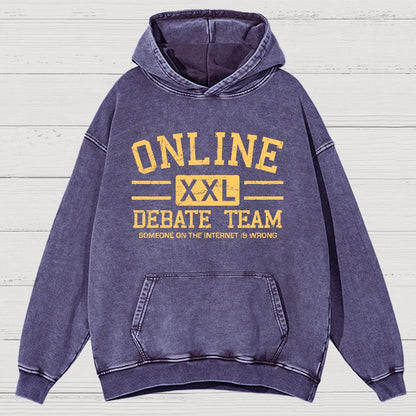 Online Debate Team Vintage Distressed Hoodie