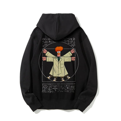 Vitruvian Puppet Printed Back Unisex Cotton Hoodie