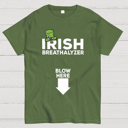 Irish Breathalyzer Blow here Funny St Patrick's Geek T-Shirt