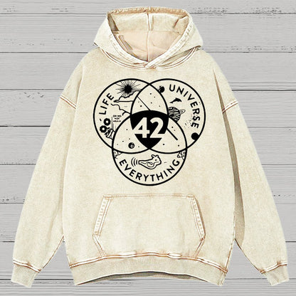 42 Answer To Life The Universe Vintage Distressed Hoodie