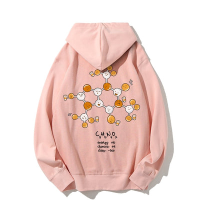Caffeine Power Up Printed Back Unisex Cotton Hoodie