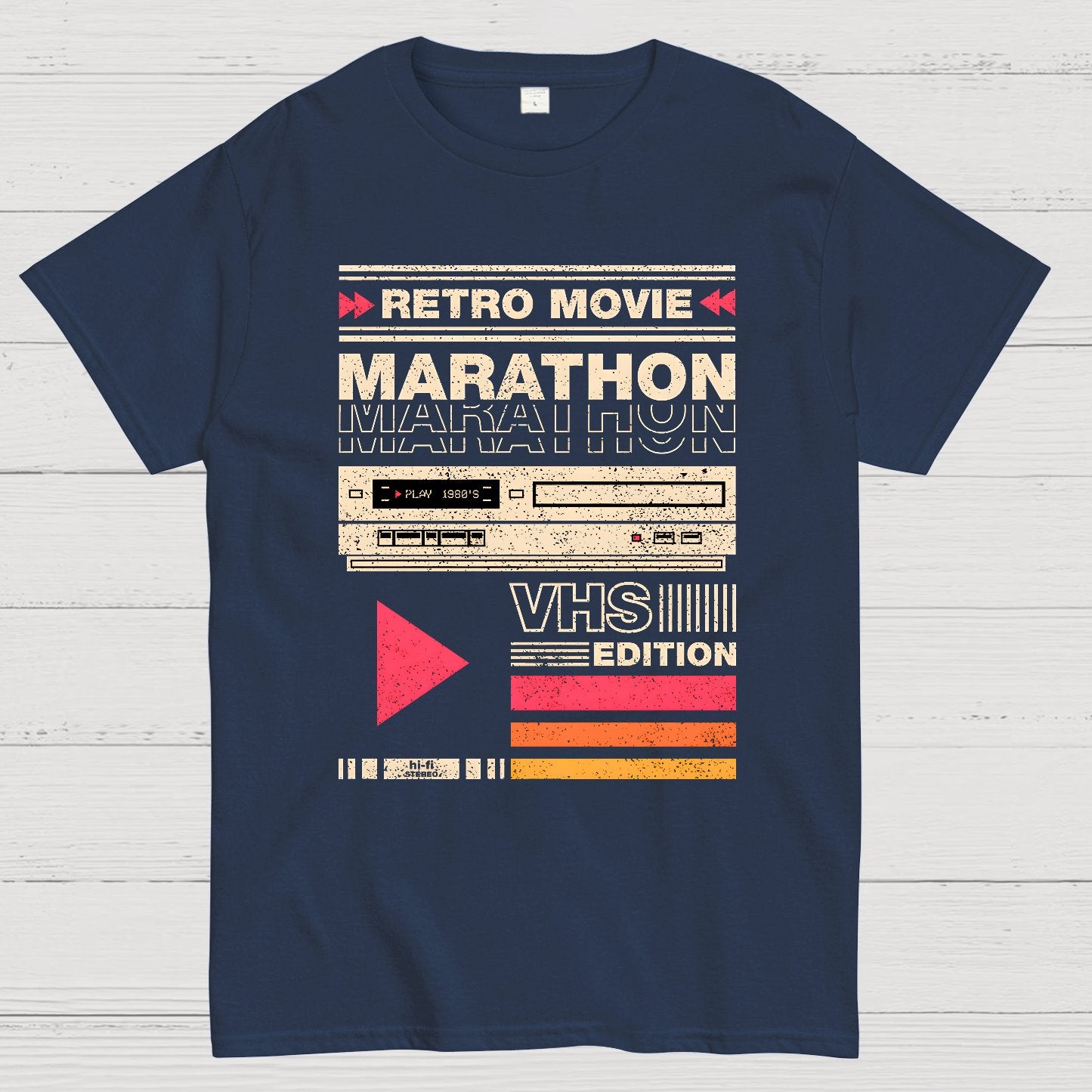 Retro Movie Marathon VHS Edition Geek T-Shirt