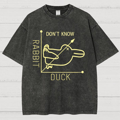 Rabbit or Duck - Don't know - Math Graph Vintage Distressed T-shirt