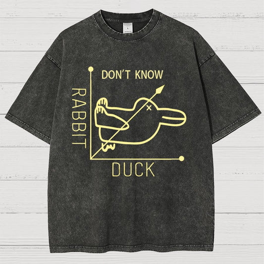 Rabbit or Duck - Don't know - Math Graph Vintage Distressed T-shirt