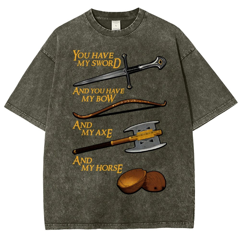 Holy Ring-You Have My Blade And You Have My Arrow And My Hammer And My Steed. Vintage Distressed T-shirt
