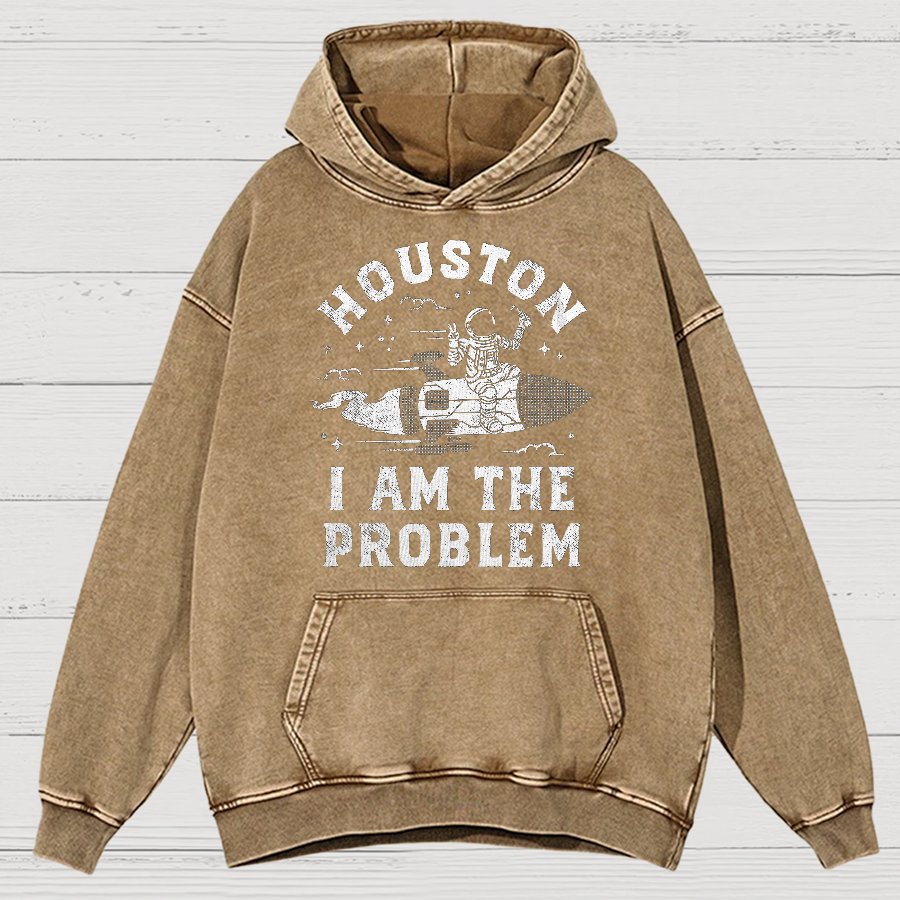 Houston, I Am The Problem, Planets Vintage Distressed Hoodie