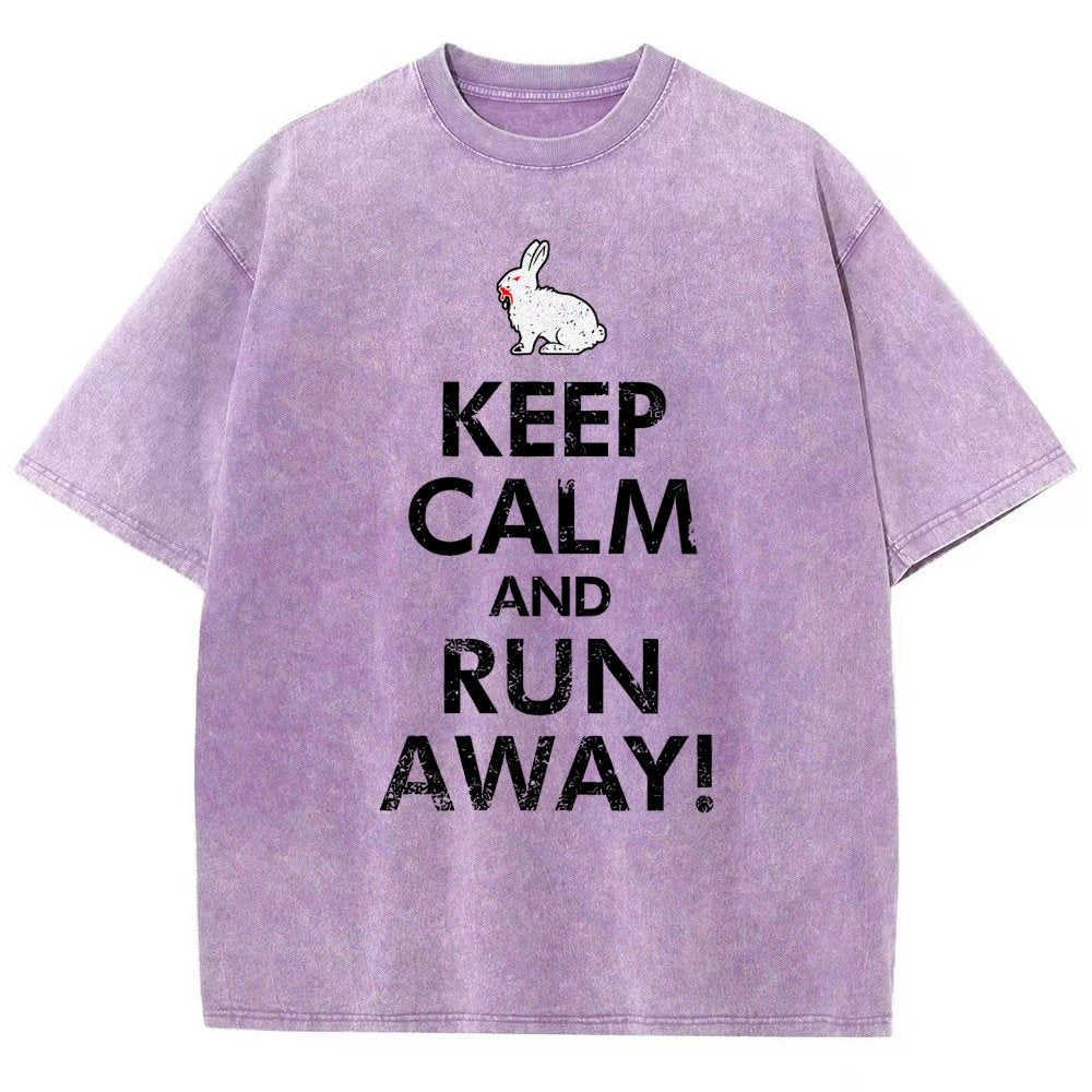Keep Calm and Run Away! Vintage Distressed T-shirt