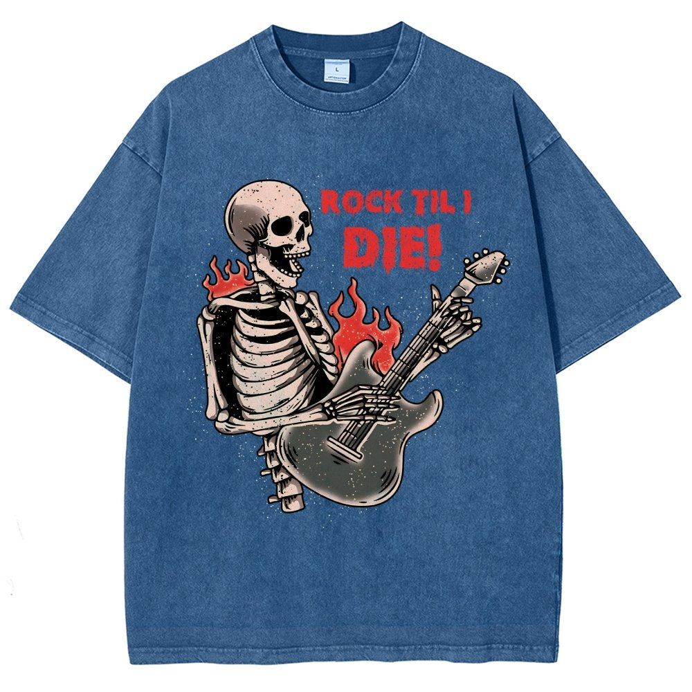 Rock Til I Die Vintage Distressed T-shirt