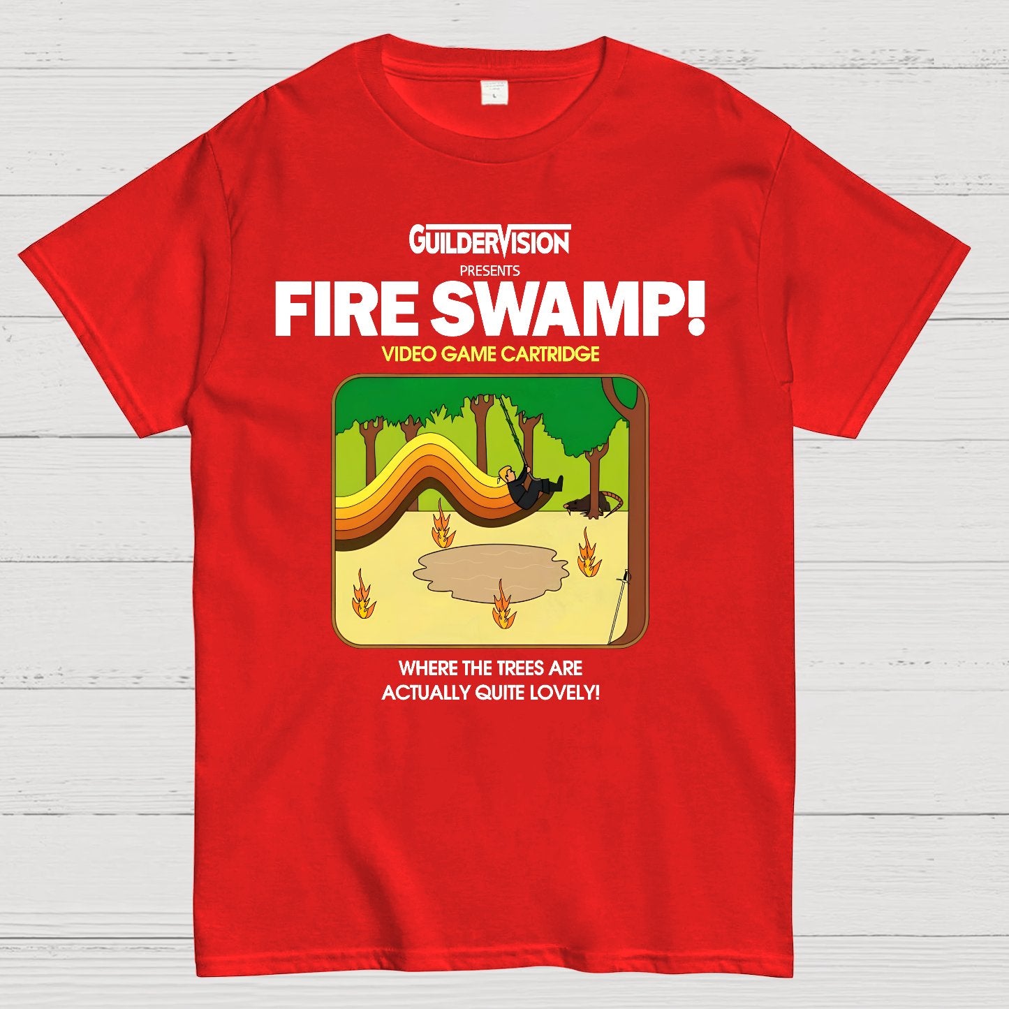 Retro Blazing Swamp Geek T-Shirt