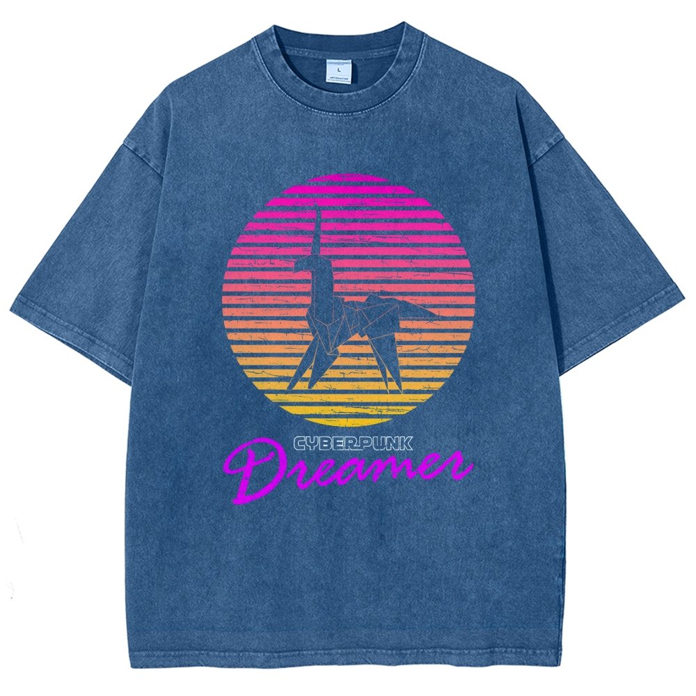 Cyberpunk Dreamer Vintage Distressed T-shirt