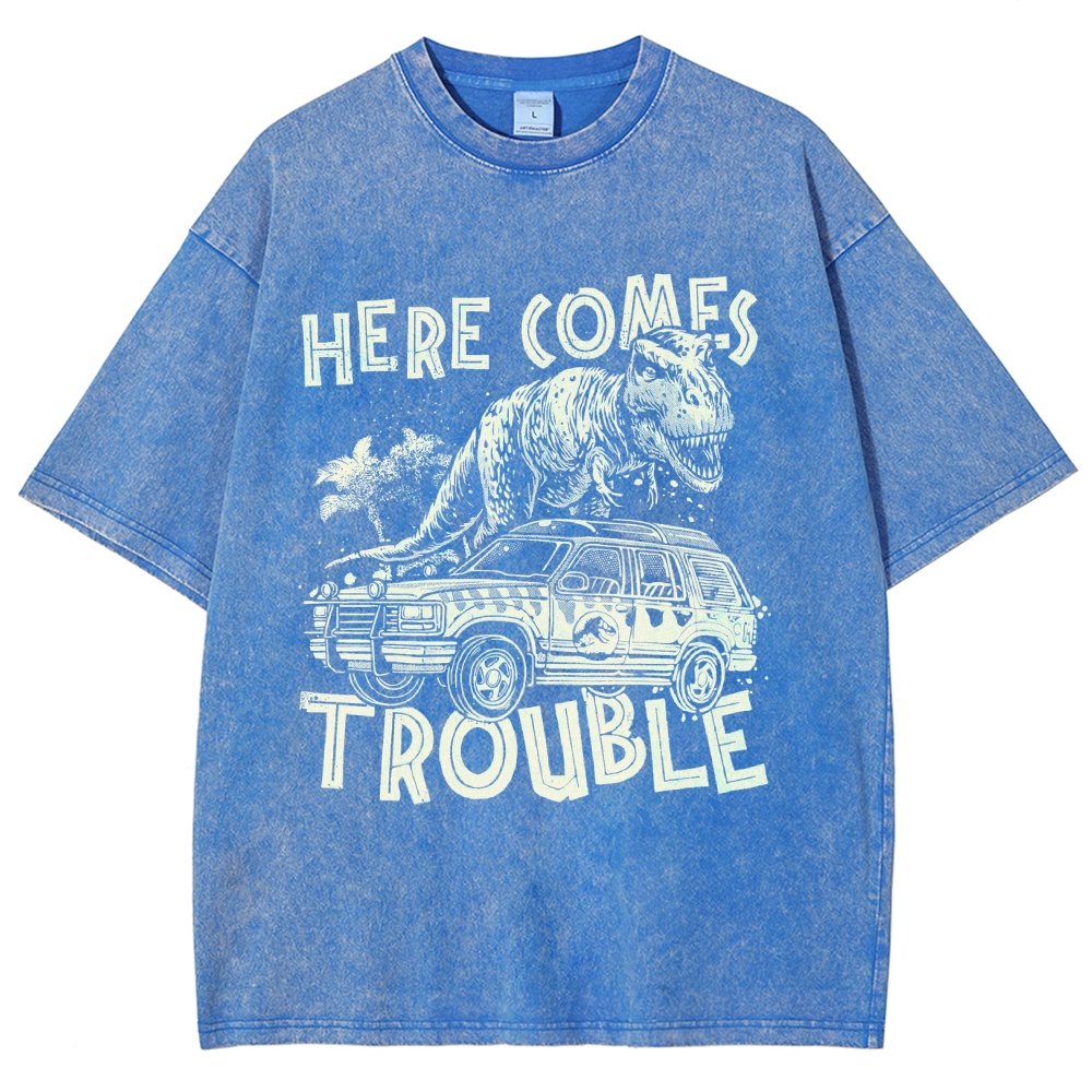 Here Comes Trouble Vintage Distressed T-shirt