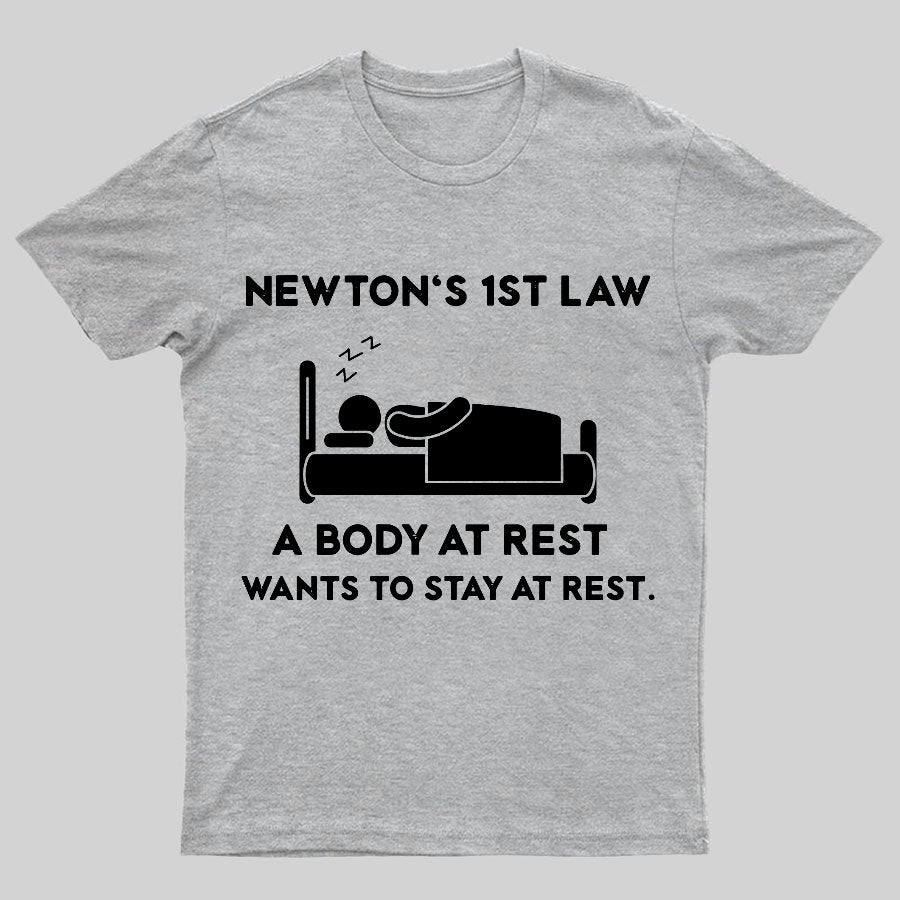Newton's First Law Funny Geeky T-Shirt