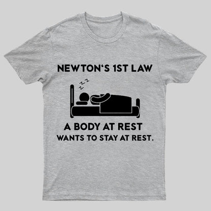 Newton's First Law Funny Geeky T-Shirt