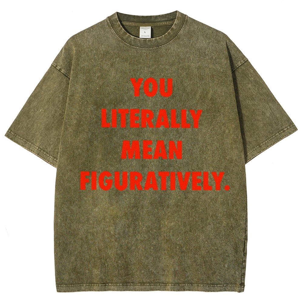 Grammar Police Literally vs. Figuratively Vintage Distressed T-shirt