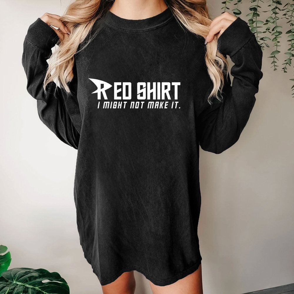 Red Shirt Washed Long Sleeve Tee