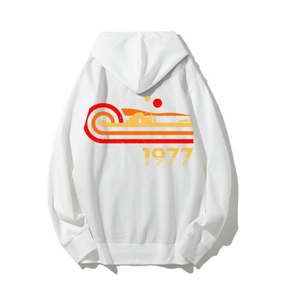 Retro Vintage Desert Planet Printed Back Unisex Cotton Hoodie