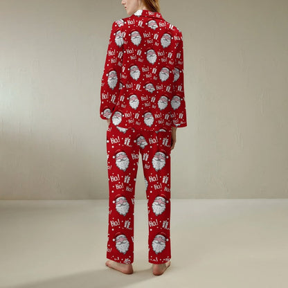 Unisex Christmas Print Geek Long Sleeve Pajama Set