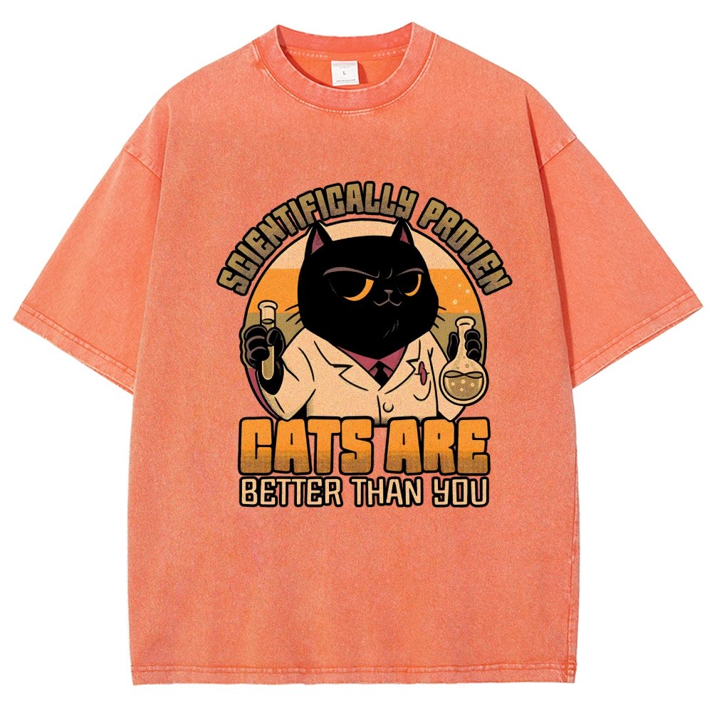 Cats Are Better Vintage Distressed T-shirt