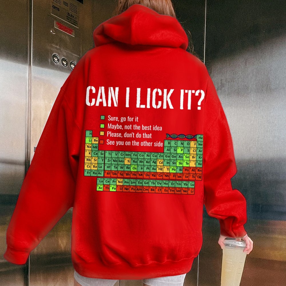 Can I Lick It Printed Back Unisex Cotton Hoodie