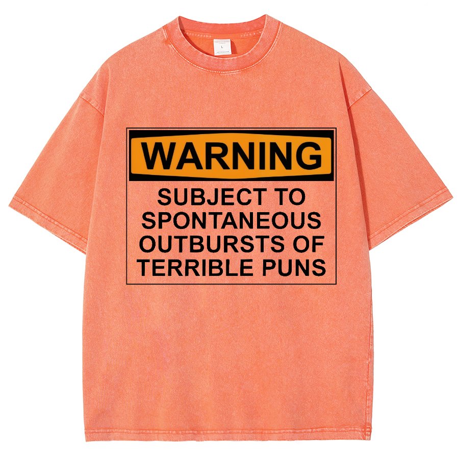 Warning - Terrible Puns! Vintage Distressed T-shirt