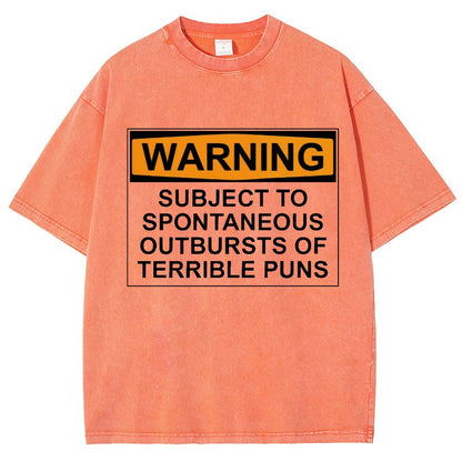 Warning - Terrible Puns! Vintage Distressed T-shirt