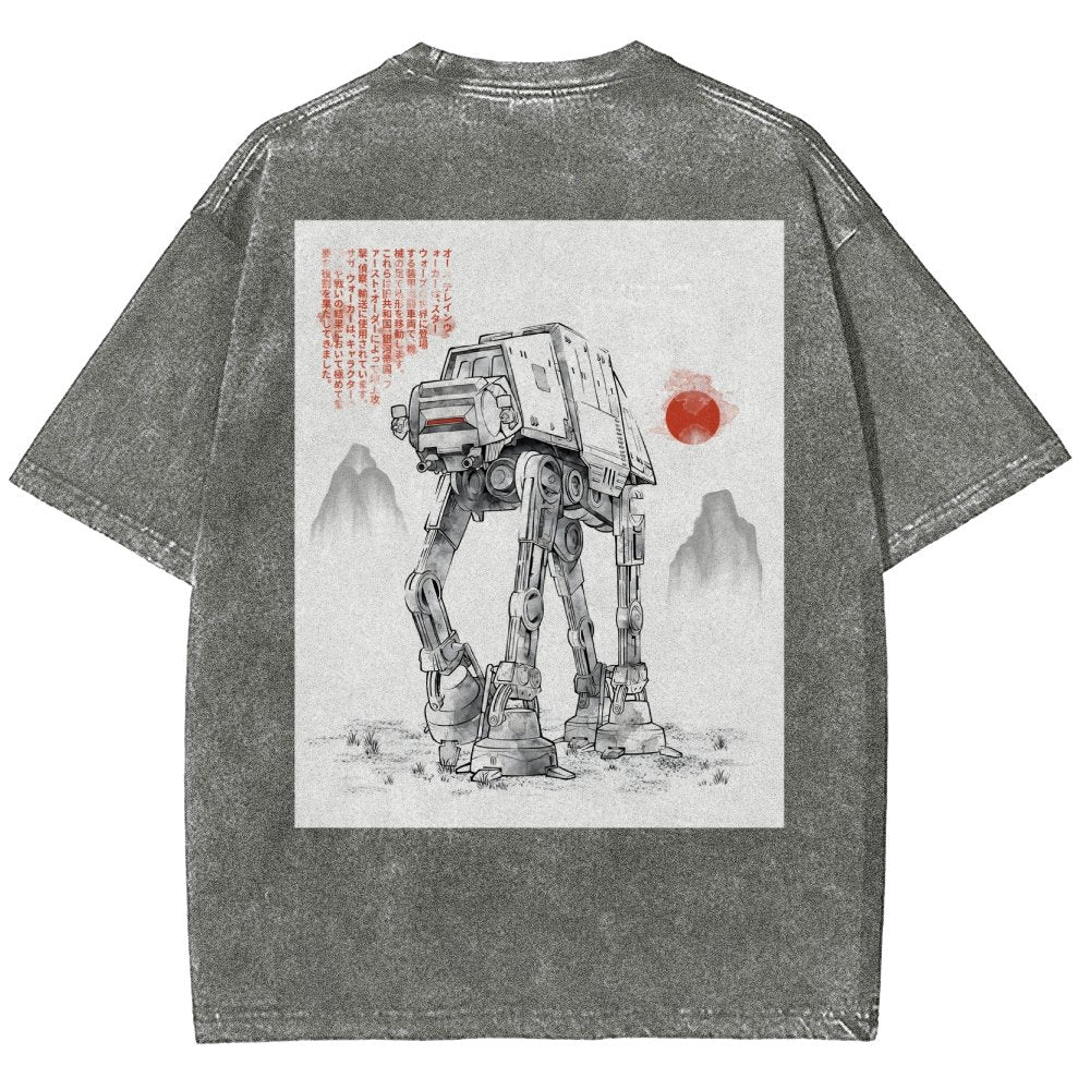 Astrobot Invention Armored Walker Back Print Washed T-Shirt