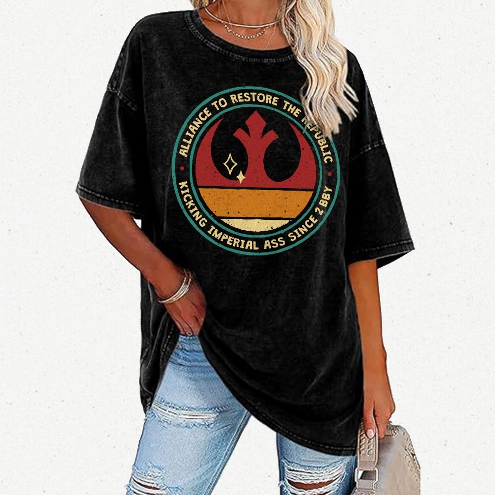 Kicking Galactic Ass Vintage Distressed T-shirt