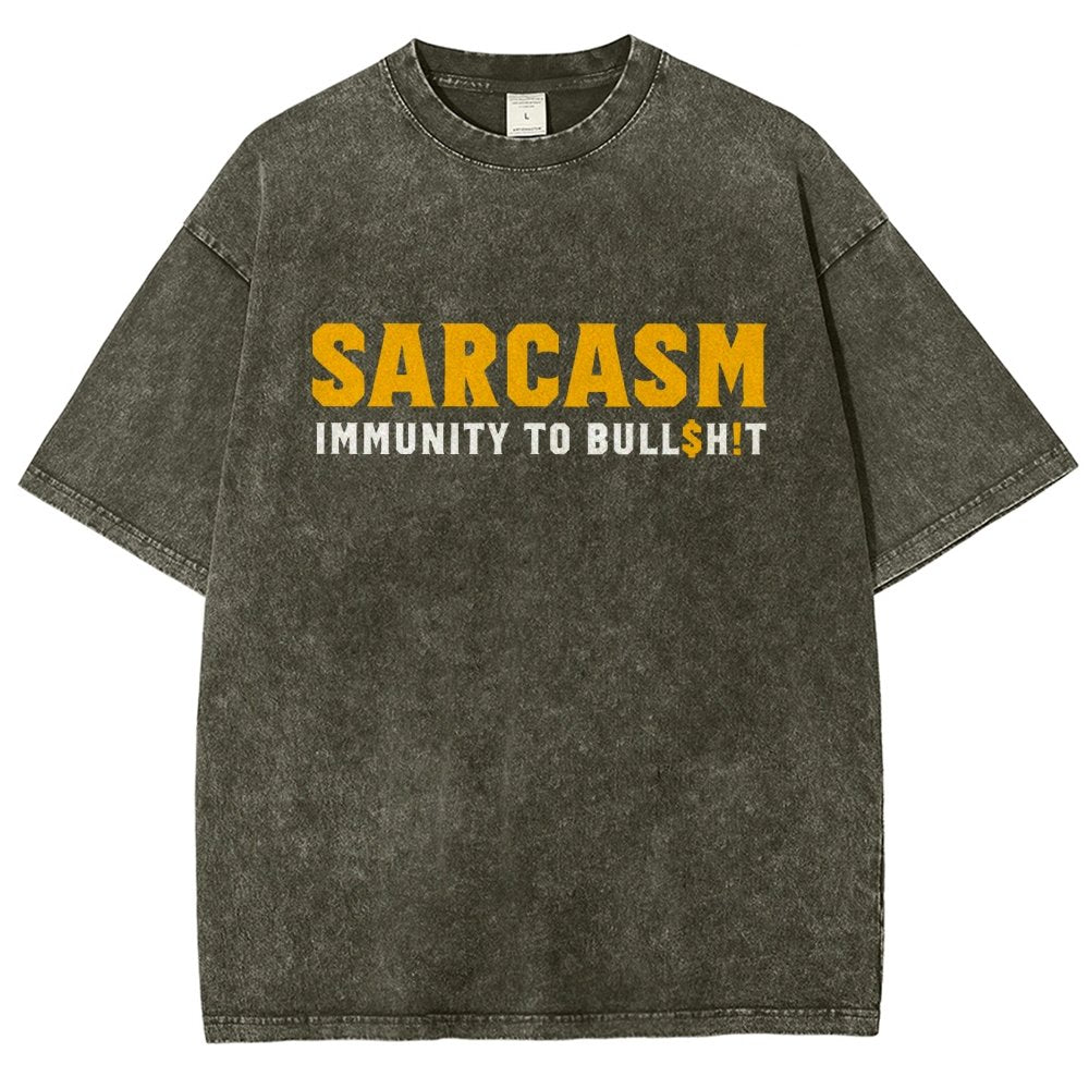 Sarcasm Immunity To Bull$H!T Vintage Distressed T-shirt