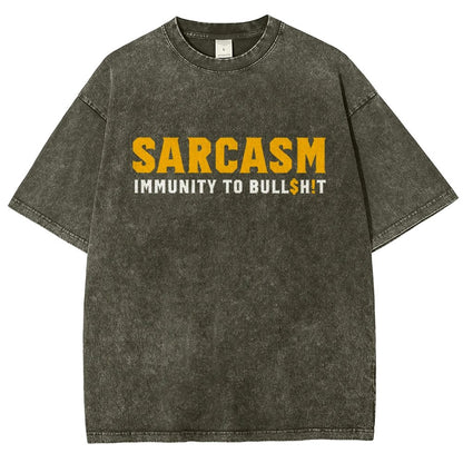 Sarcasm Immunity To Bull$H!T Vintage Distressed T-shirt