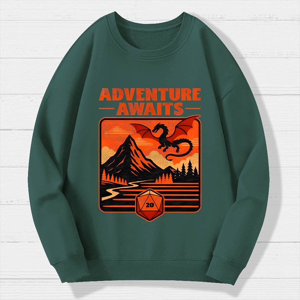 RPG Vintage Adventure Dragon Geek Cotton Sweatshirt