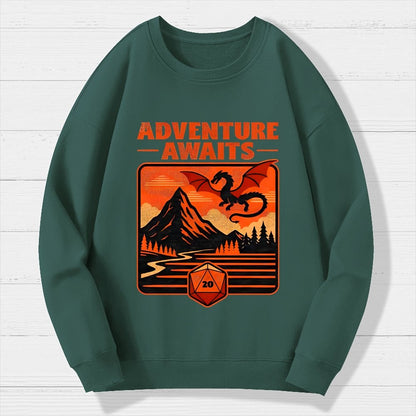 RPG Vintage Adventure Dragon Geek Cotton Sweatshirt