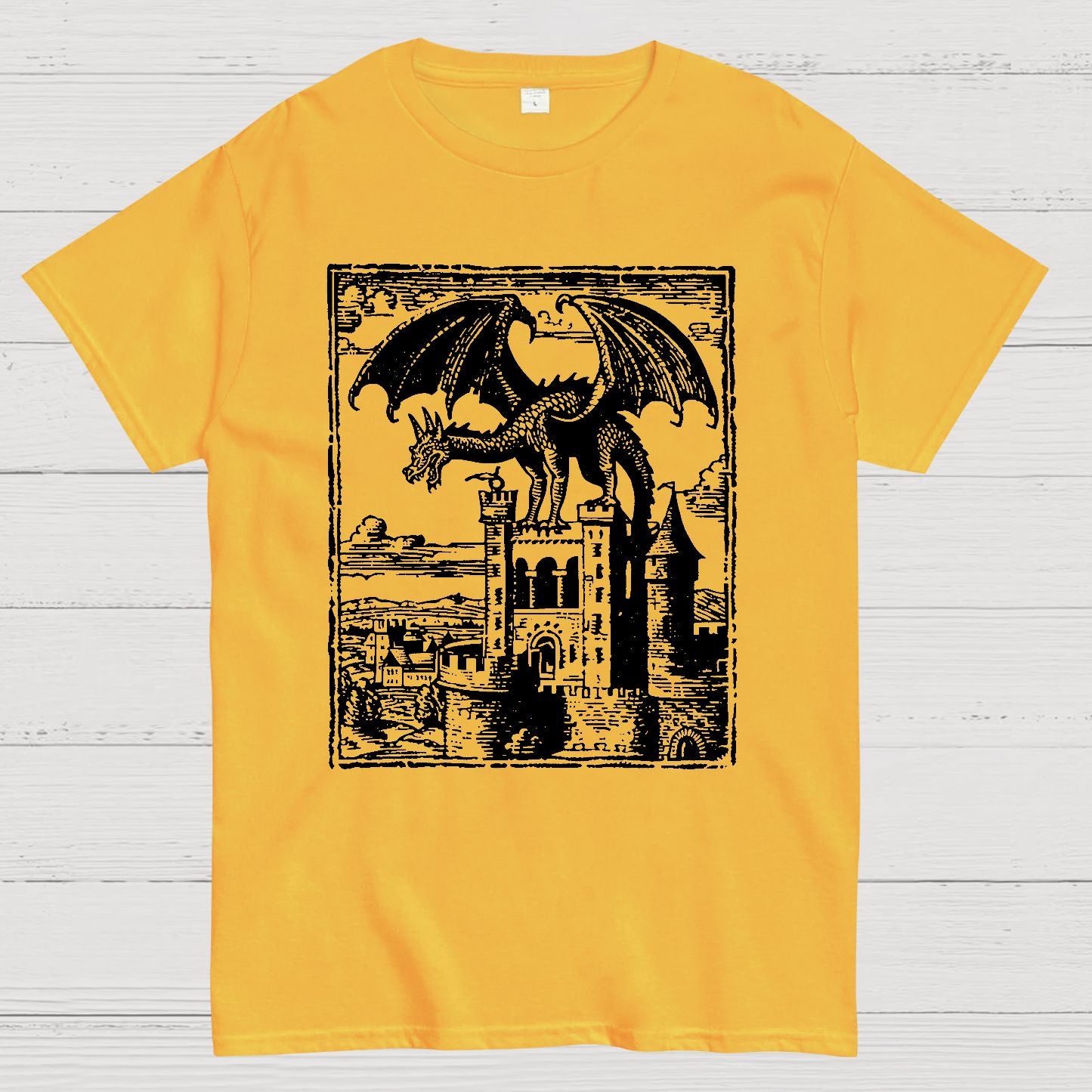 Dragon Vintage Dark Art Graphic Geek T-Shirt