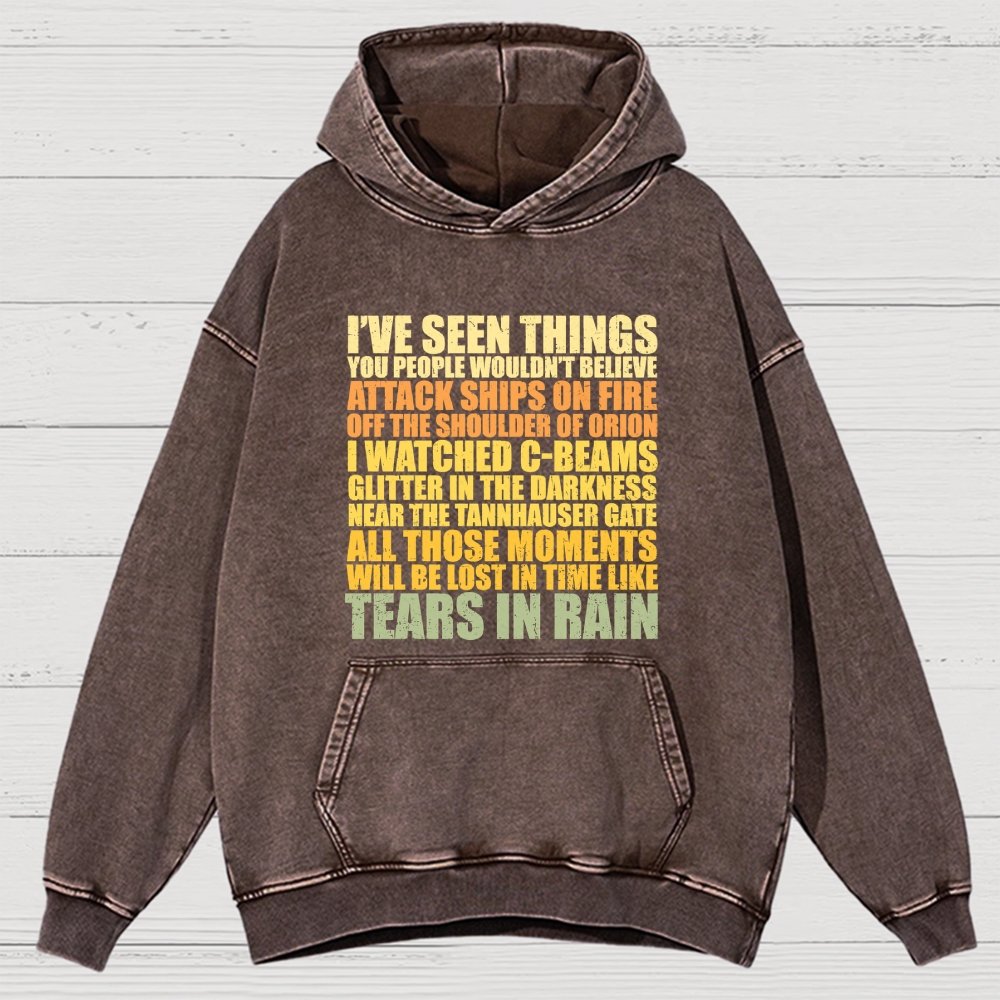 Tears In Rain Vintage Distressed Hoodie
