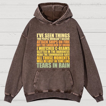 Tears In Rain Vintage Distressed Hoodie