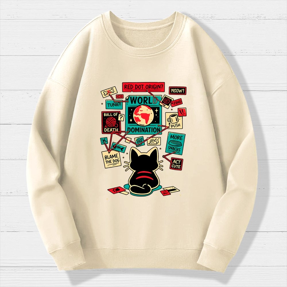 Cat Master Plan Geek Cotton Sweatshirt