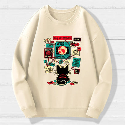 Cat Master Plan Geek Cotton Sweatshirt
