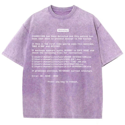Blue Screen of Exhaustion Vintage Distressed T-shirt