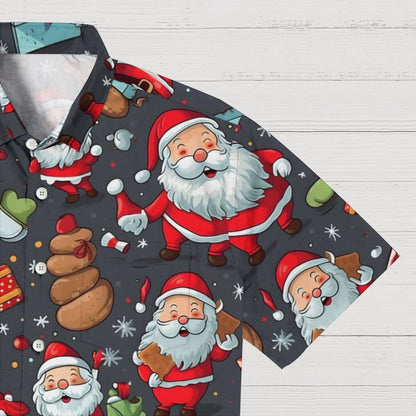 Funny Santa Claus Print Geeky Shirt