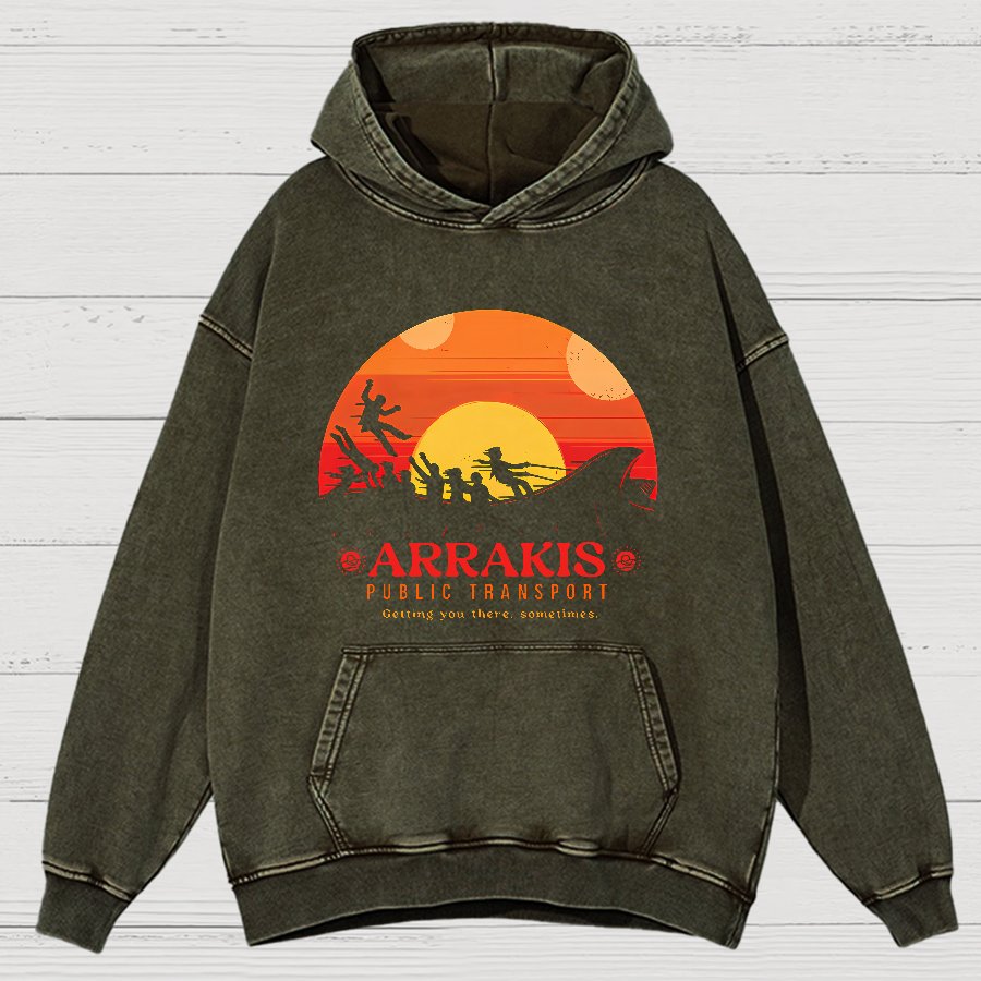 Mystic Land Getting You There Sometimes Vintage Distressed Hoodie
